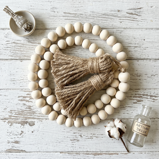 20 MM Wood Bead Garland Natural (5)