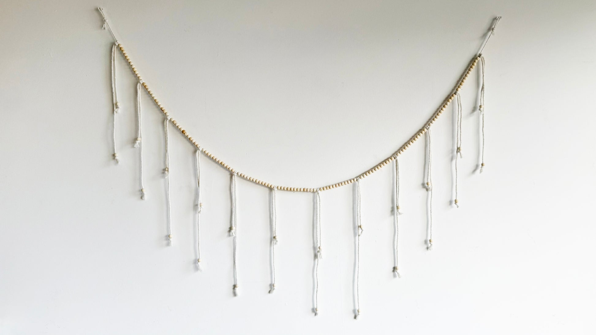 60 Boho Hanging Herb Drying Garland with Wooden Beads & Clips