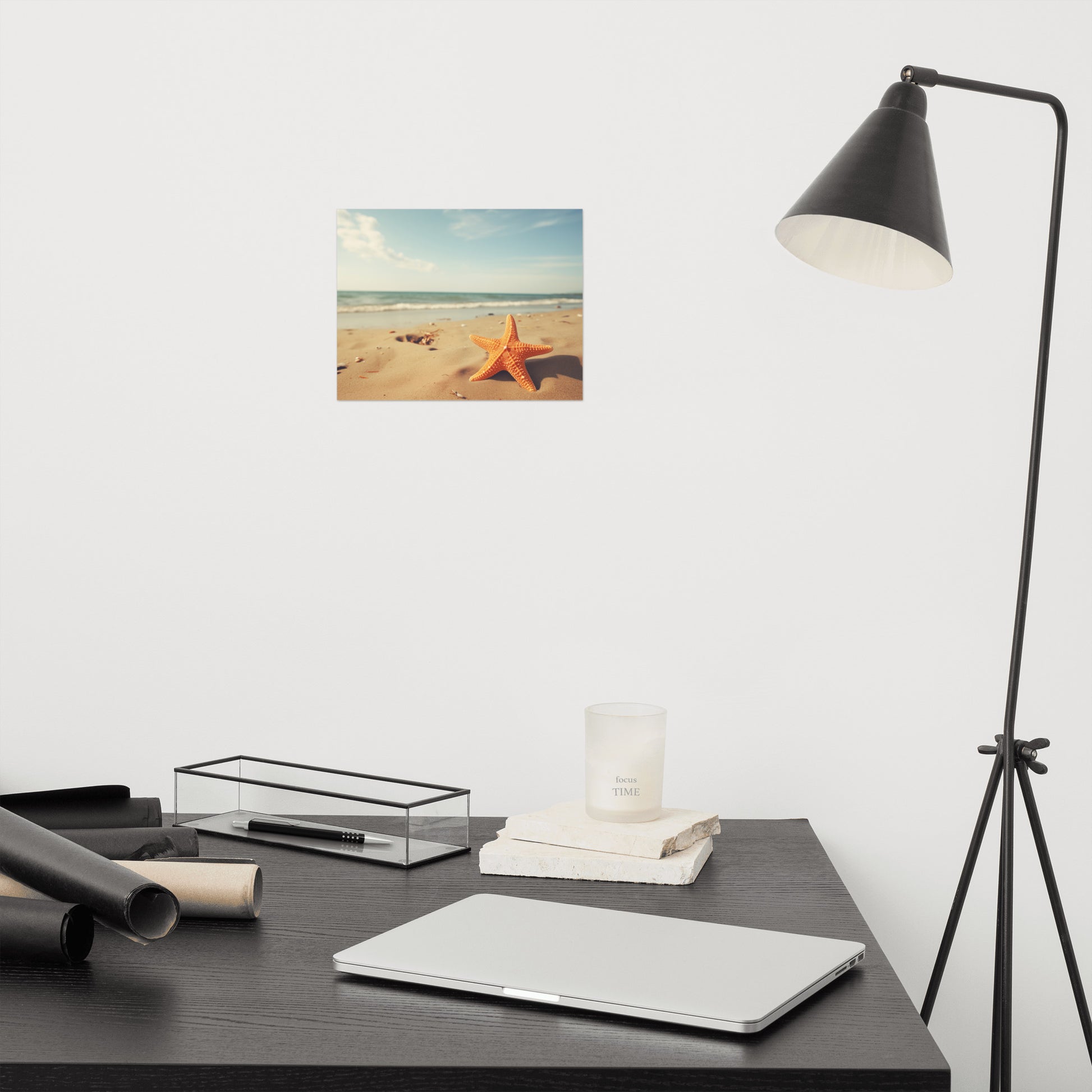 8X10 Beach Prints: A Moment of Serenity Starfish on Beach Photorealism - Digital Artwork Loose Print