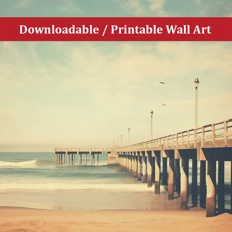 A Blast from the Past Subdued Retro Coastal Photorealistic Digital Painting DIY Wall Decor Instant Download Print - Printable