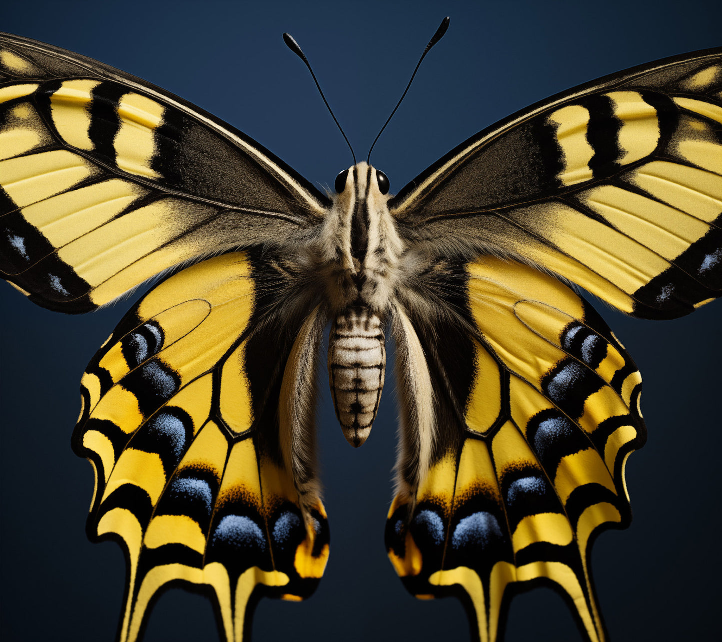 A Brushstroke of Nature Swallowtail Butterfly Close-up Photorealism - Digital Artwork Canvas Wall Art Print