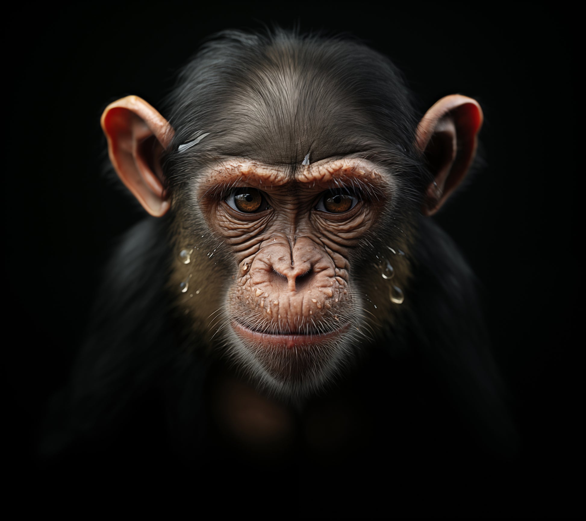 jungle themed prints: "A Monkey's Portrait" - Photorealism - Digital Artwork Loose Art Print