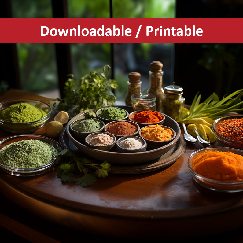 A Culinary Rainbow Photorealistic Digital Artwork DIY Downloadable and Printable Wall Art Prints