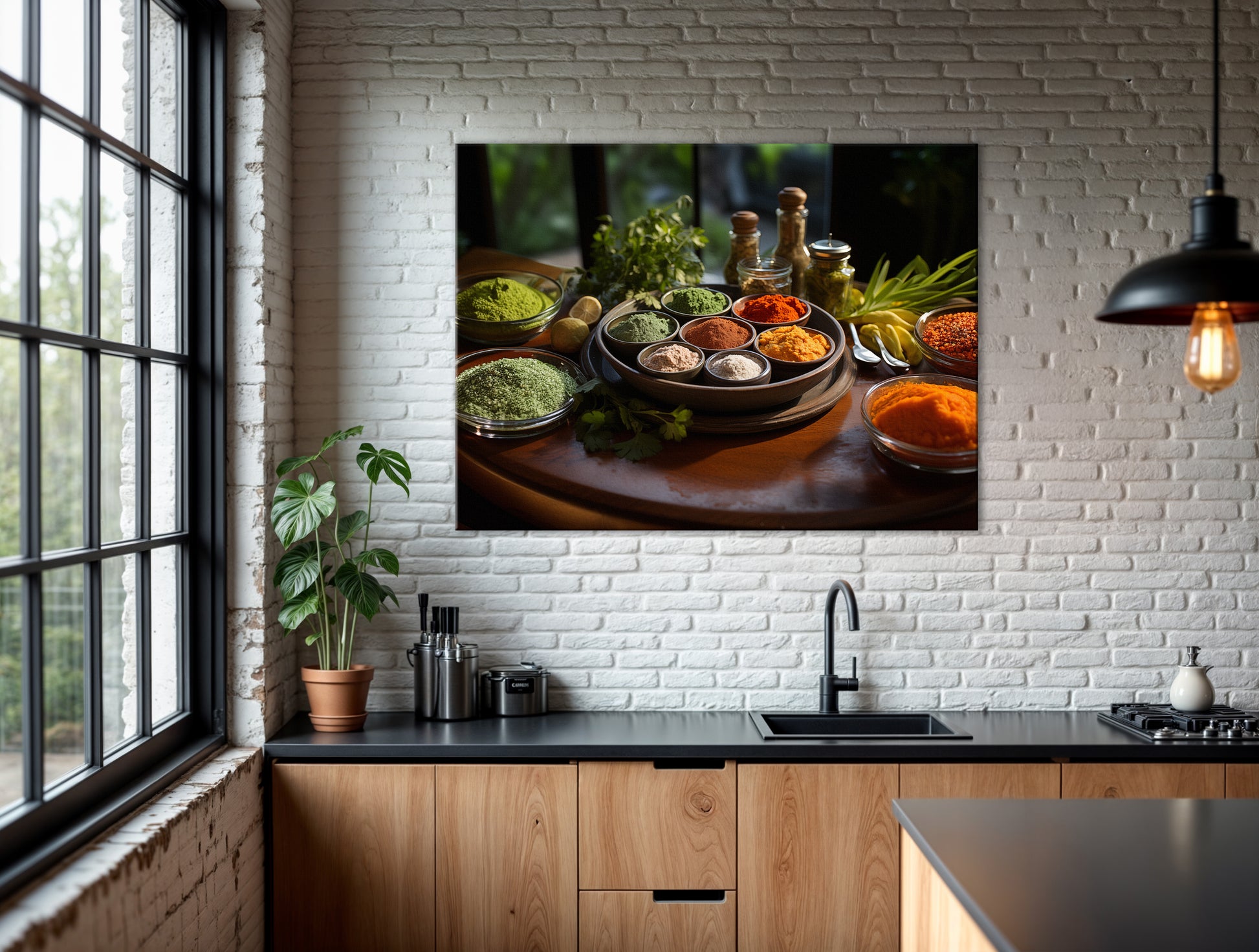 A Culinary Rainbow Photorealistic Digital Artwork Extra Large In Kitchen Setting