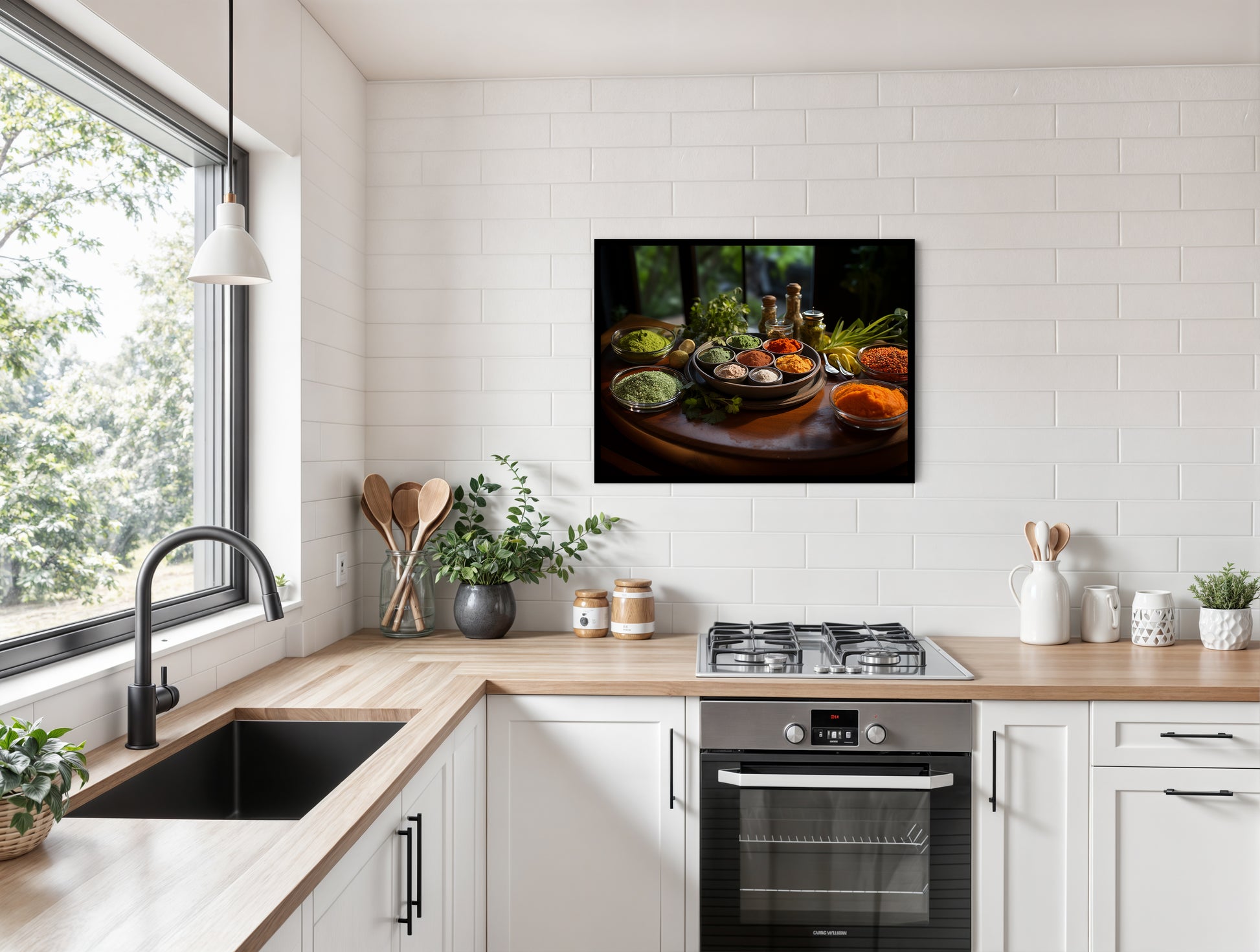 A Culinary Rainbow Photorealistic Digital Artwork In Kitchen Setting
