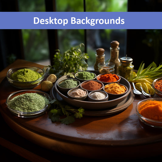 A Culinary Rainbow Photorealistic Digital Artwork Wallpaper for Computer Monitors TVs and Laptops