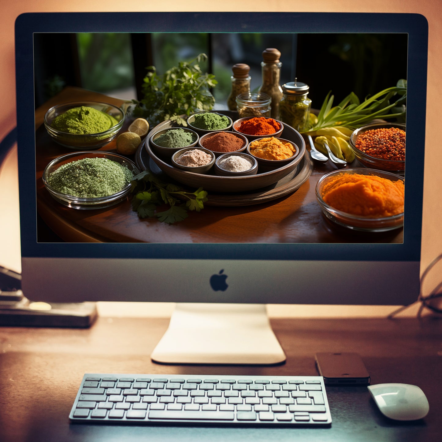 A Culinary Rainbow Photorealistic Digital Artwork Wallpaper for Computer Monitors TVs and Laptops 2