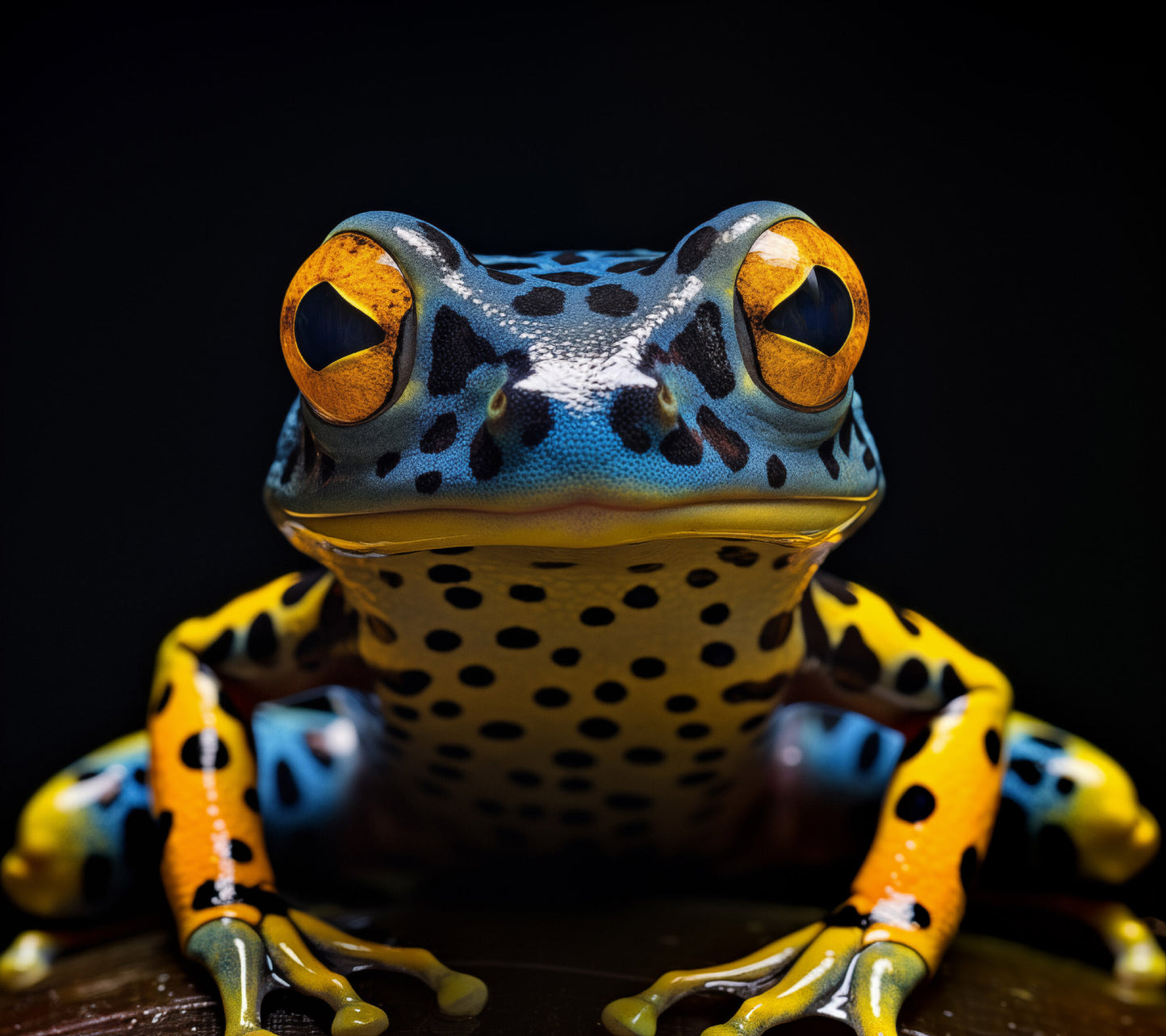 Frog Art: A Glimpse of the Exotic Poison Dart Frog Close-up Photorealism - Digital Artwork Loose Art Print