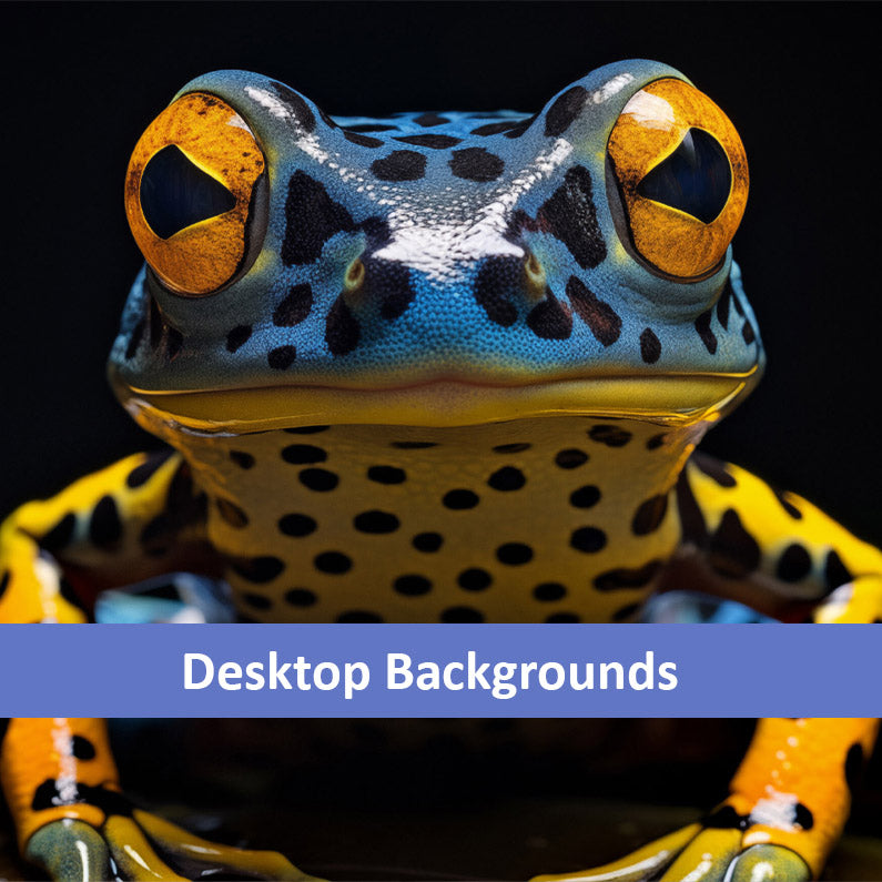 A Glimpse of the Exotic Poison Dart Frog Close-up Photorealistic Digital Artwork Wallpaper for Computer