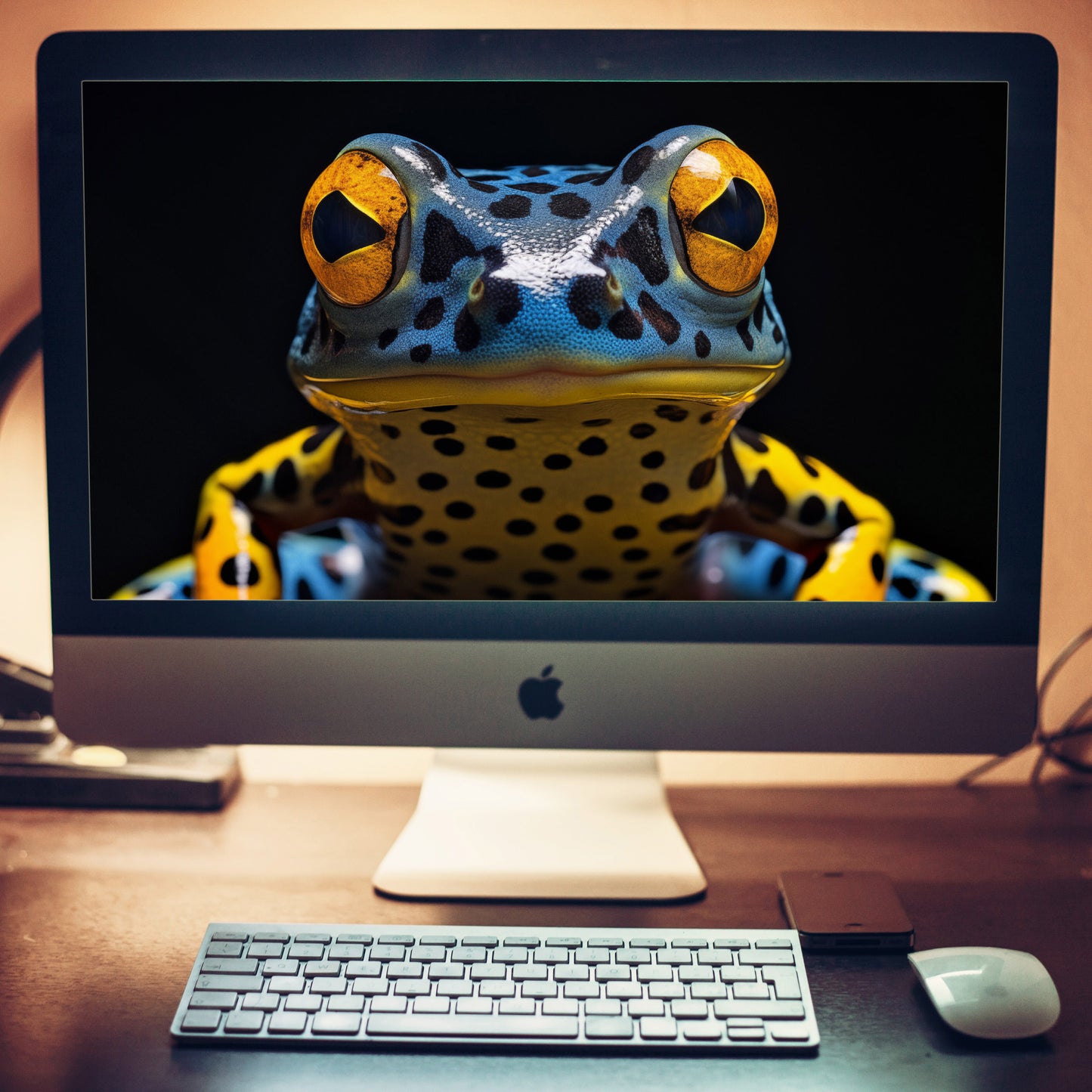 A Glimpse of the Exotic Poison Dart Frog Close-up Photorealistic Digital Artwork Wallpaper for Computer 2