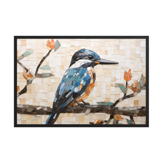 A Kingfisher Mosaic Framed Wall Art Print