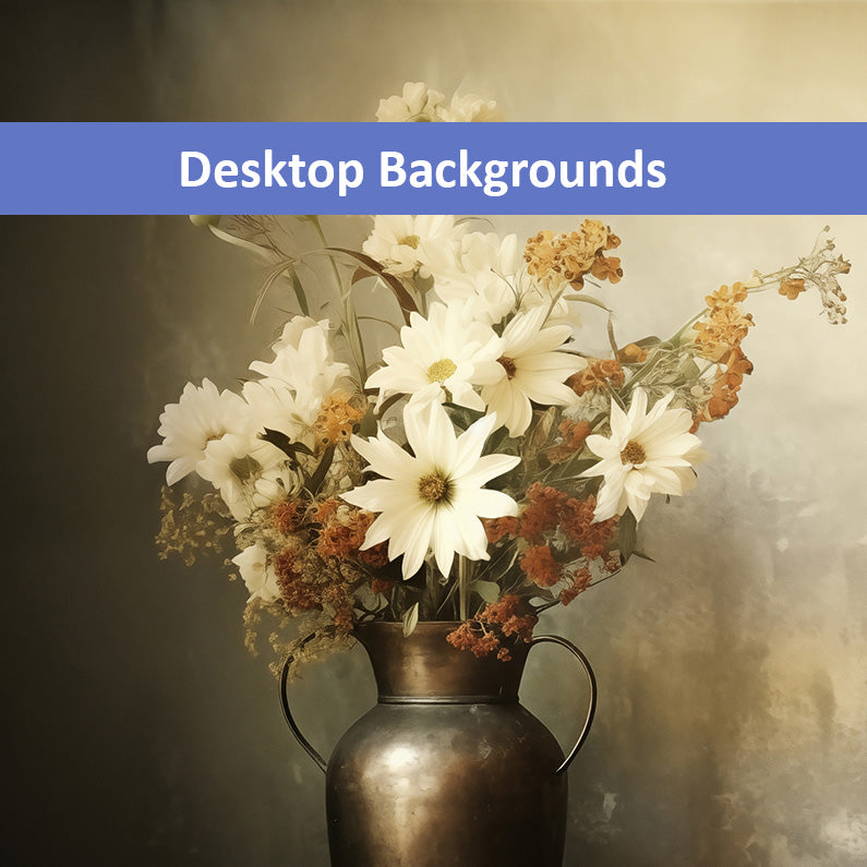 A Moment of Bloom Floral Bouquet Retro Subdued Photorealism Wallpaper for Computers, TVs and Laptops