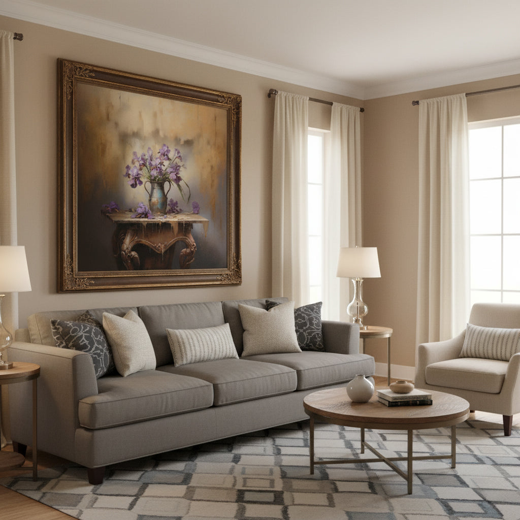 A Moment of Grace DIY Downloadable and Printable Wall Art Print in Transitional Style Living Room