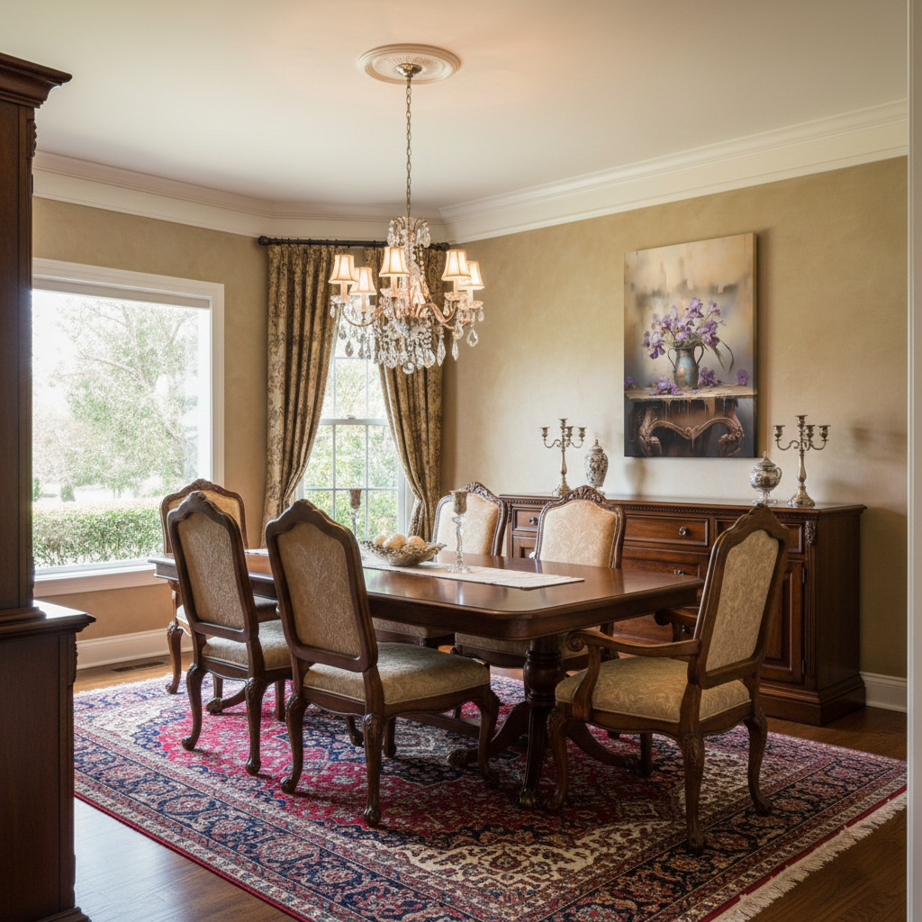 A Moment of Grace Digital Artwork Pastel Painting Canvas Wall Art Print in Traditional Style Dining Room