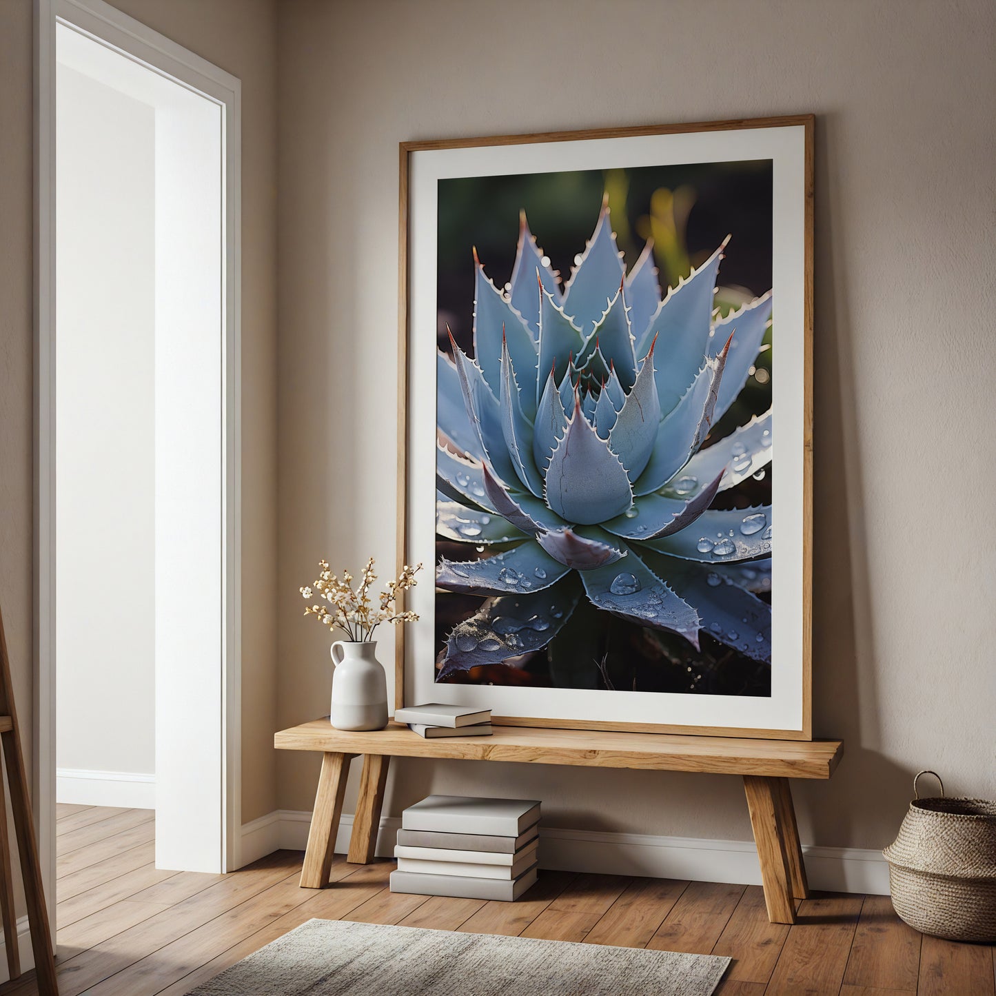 A Moment of Peace Botanical Rustic Photorealistic Botanical Digital Art Download in Hallway Setting