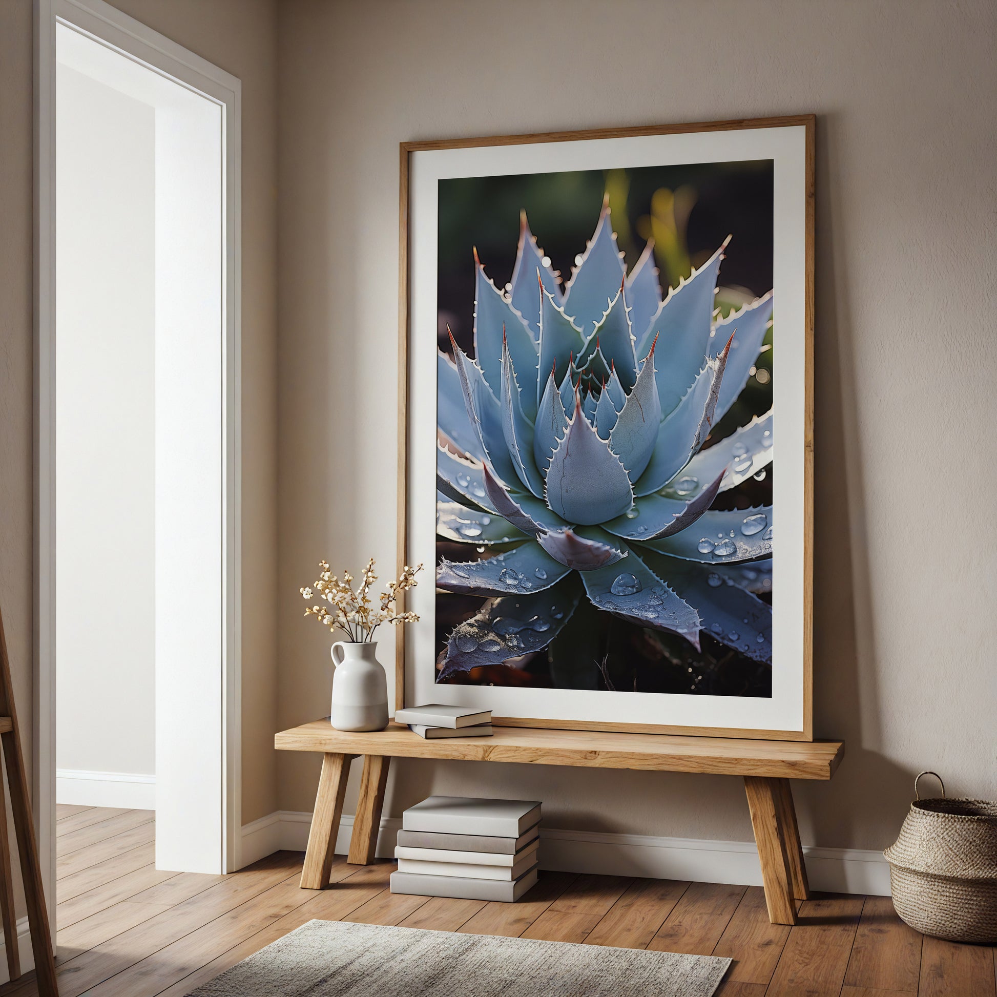 A Moment of Peace Botanical Rustic Photorealistic Botanical Digital Art Download in Hallway Setting