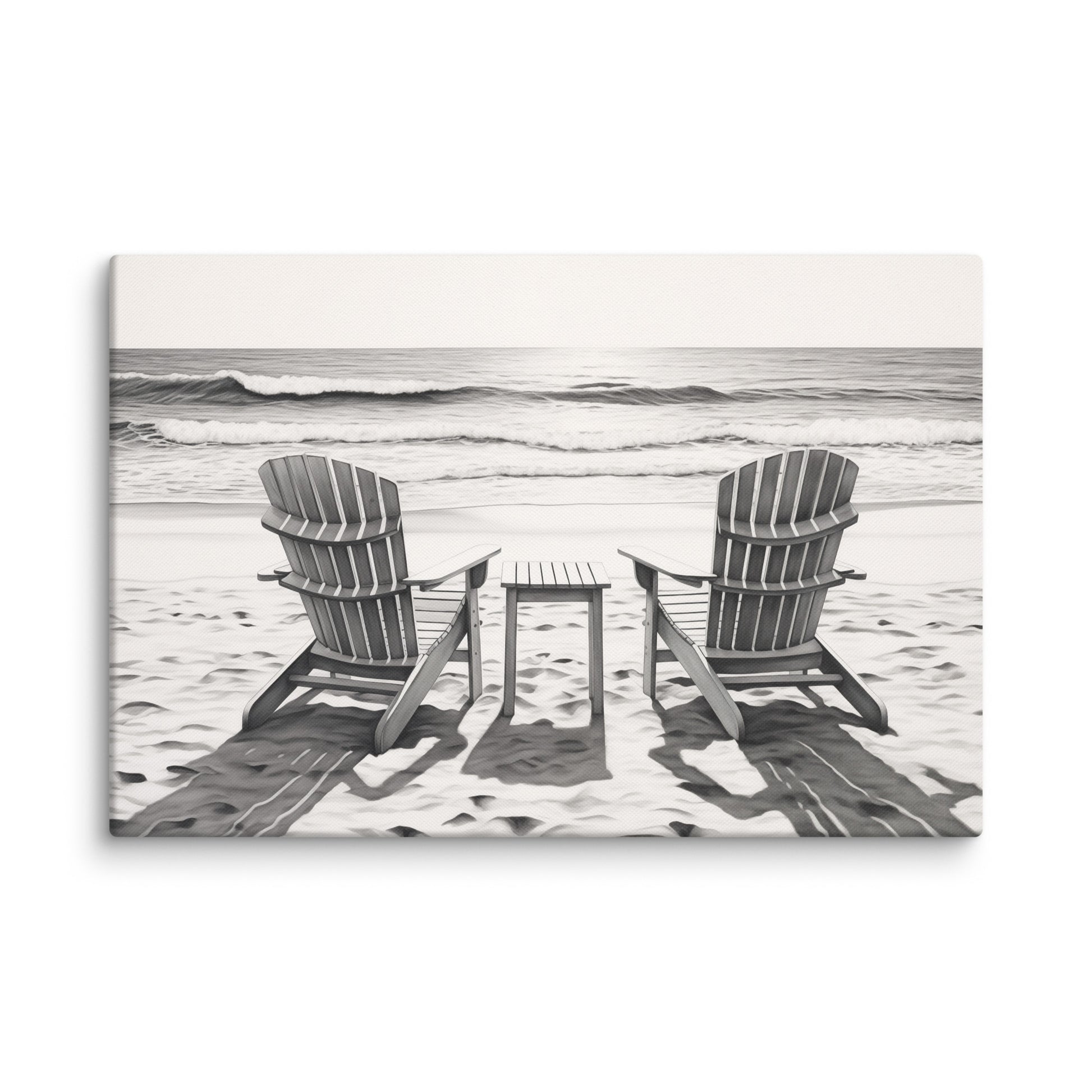 A Moment of Peace Coastal Digital Artwork Charcoal Drawing Canvas Wall Art Print