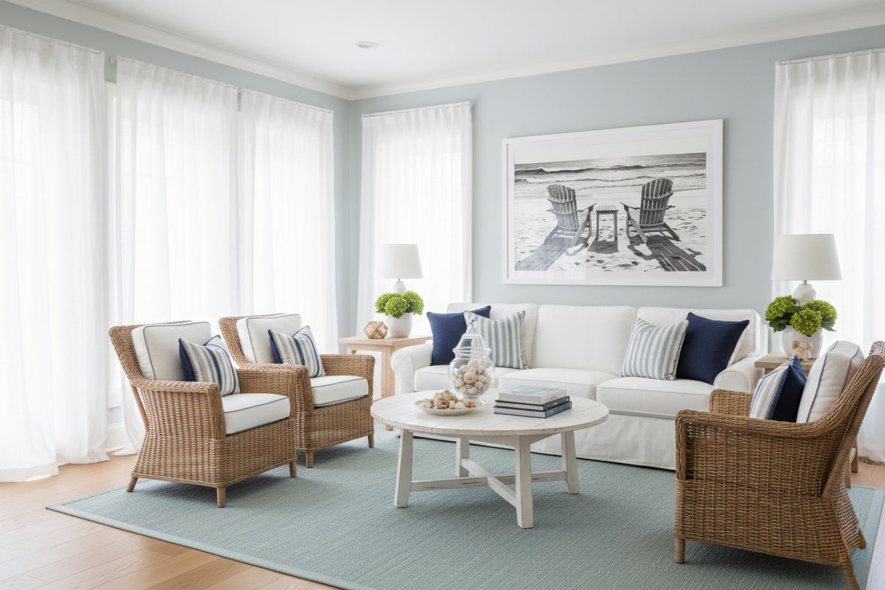 A Moment of Peace DIY Downloadable and Printable Wall Art Print in Hampton Style Sunroom