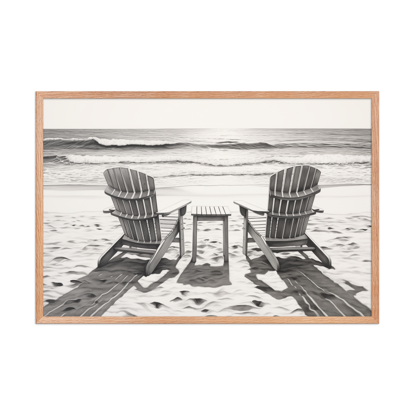 A Moment of Peace Digital Artwork Charcoal Drawing Framed Art Wall Print Natural Frame
