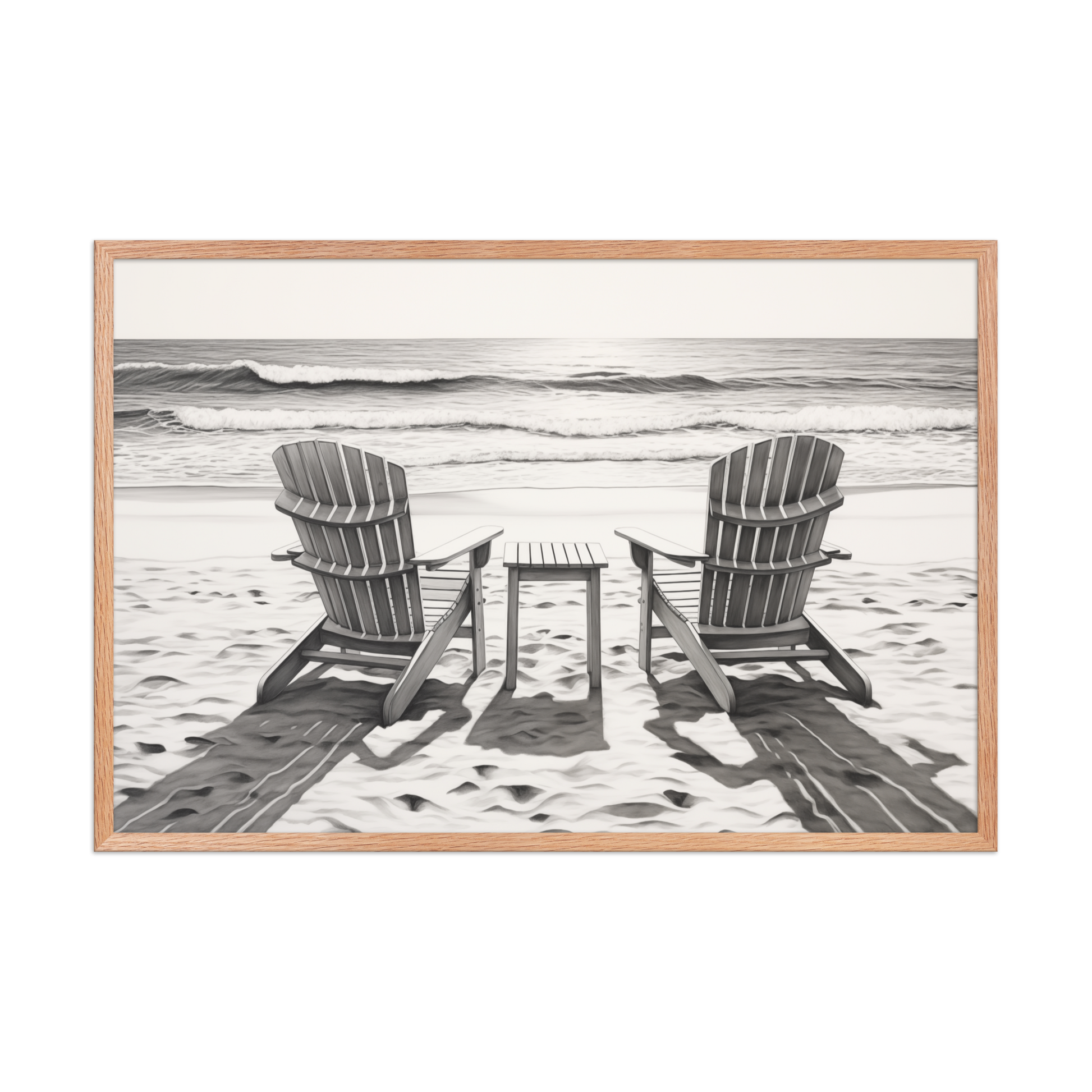 A Moment of Peace Digital Artwork Charcoal Drawing Framed Art Wall Print Natural Frame