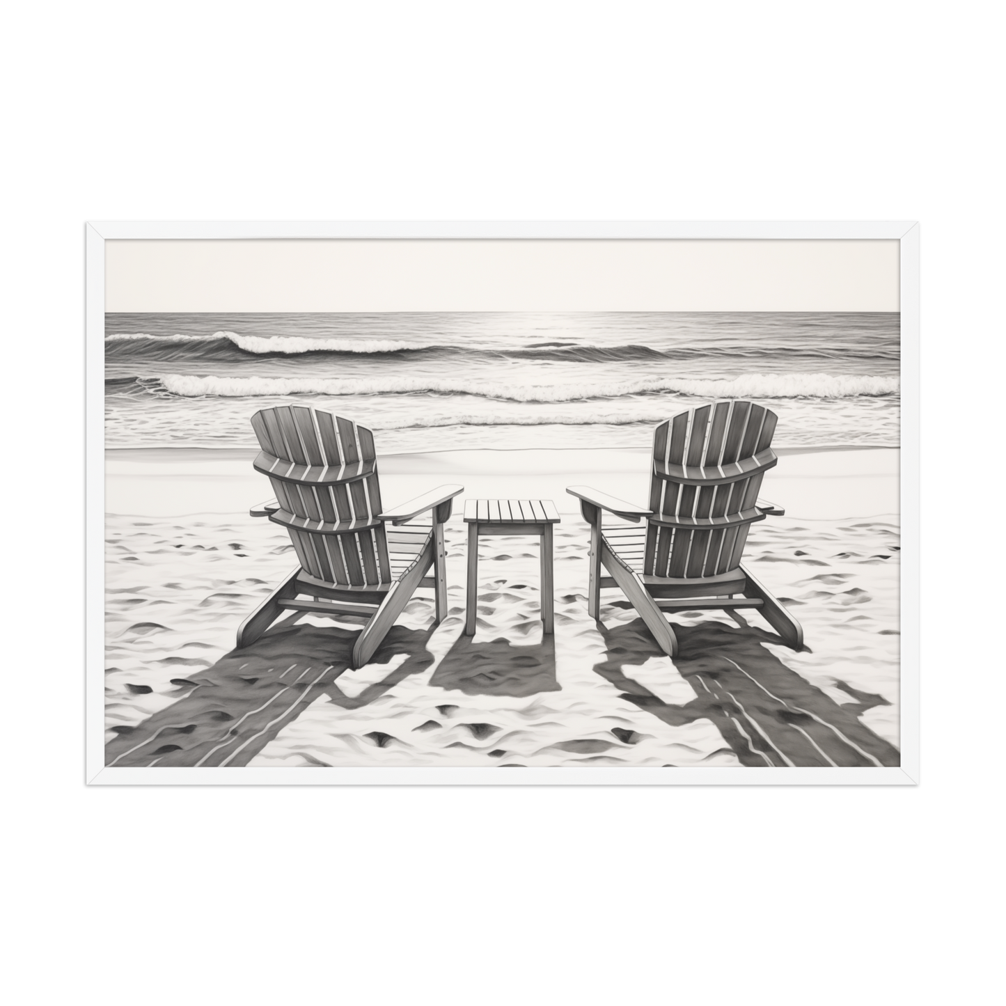 A Moment of Peace Digital Artwork Charcoal Drawing Framed Art Wall Print White  Frame