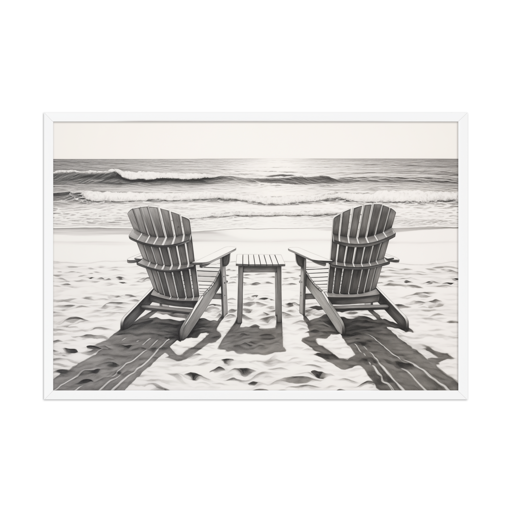 A Moment of Peace Digital Artwork Charcoal Drawing Framed Art Wall Print White  Frame