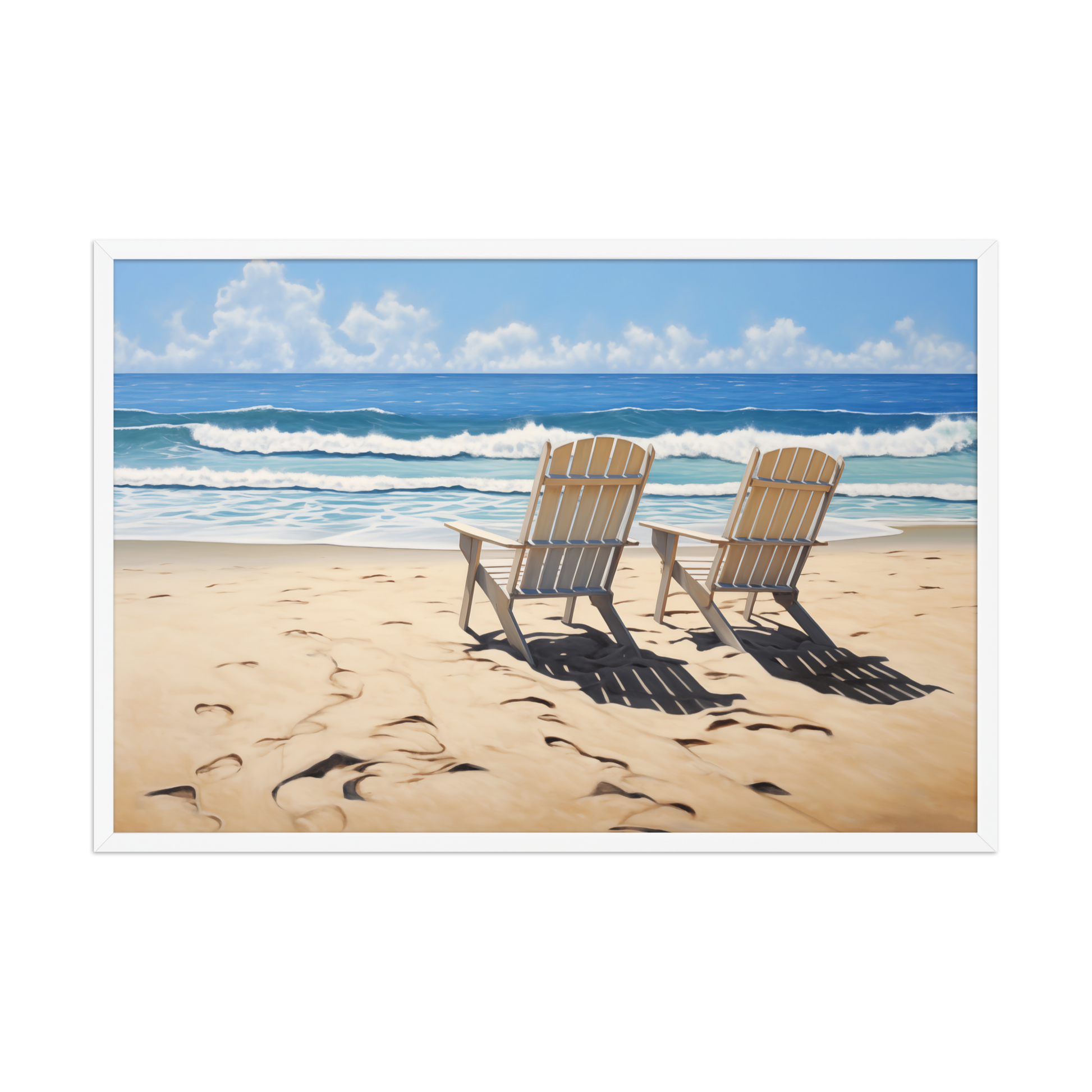 A Pair in Paradise Coastal Watercolor Digital Artwork Framed Art Wall Print (1)