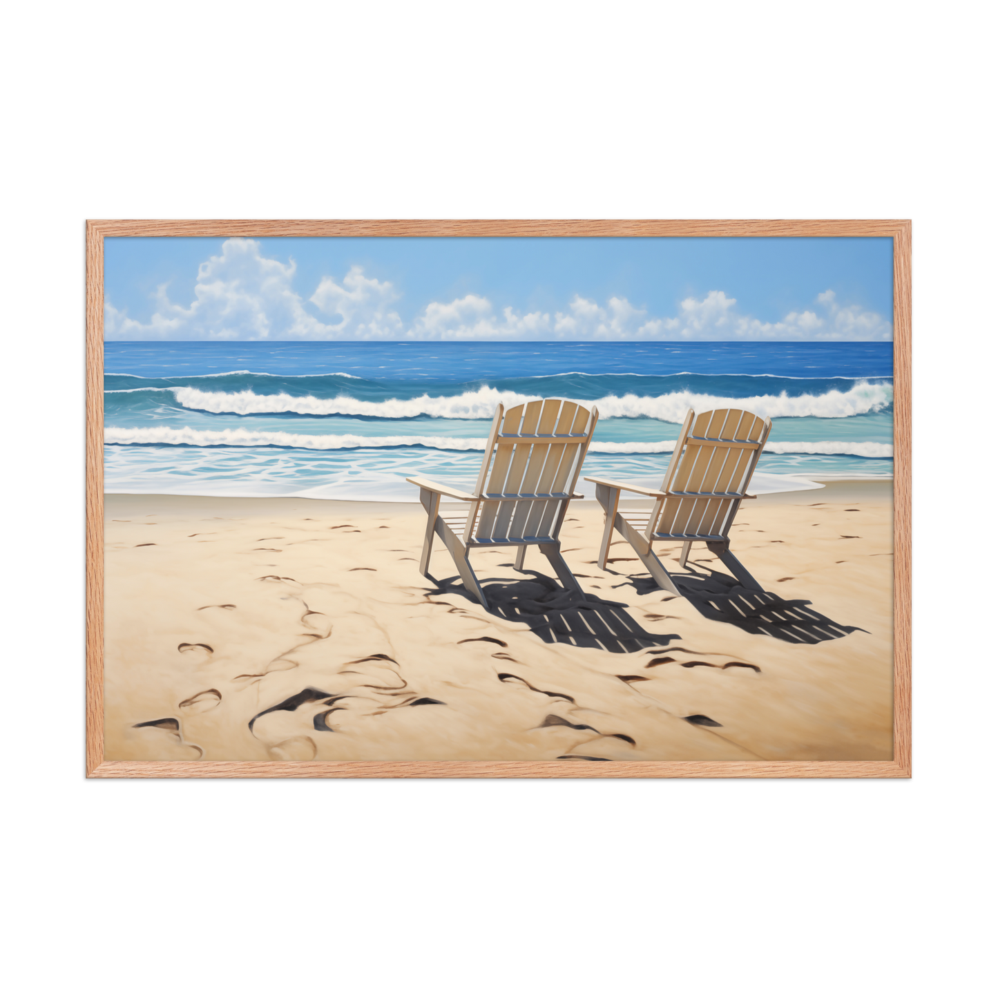 A Pair in Paradise Coastal Watercolor Digital Artwork Framed Art Wall Print (3)