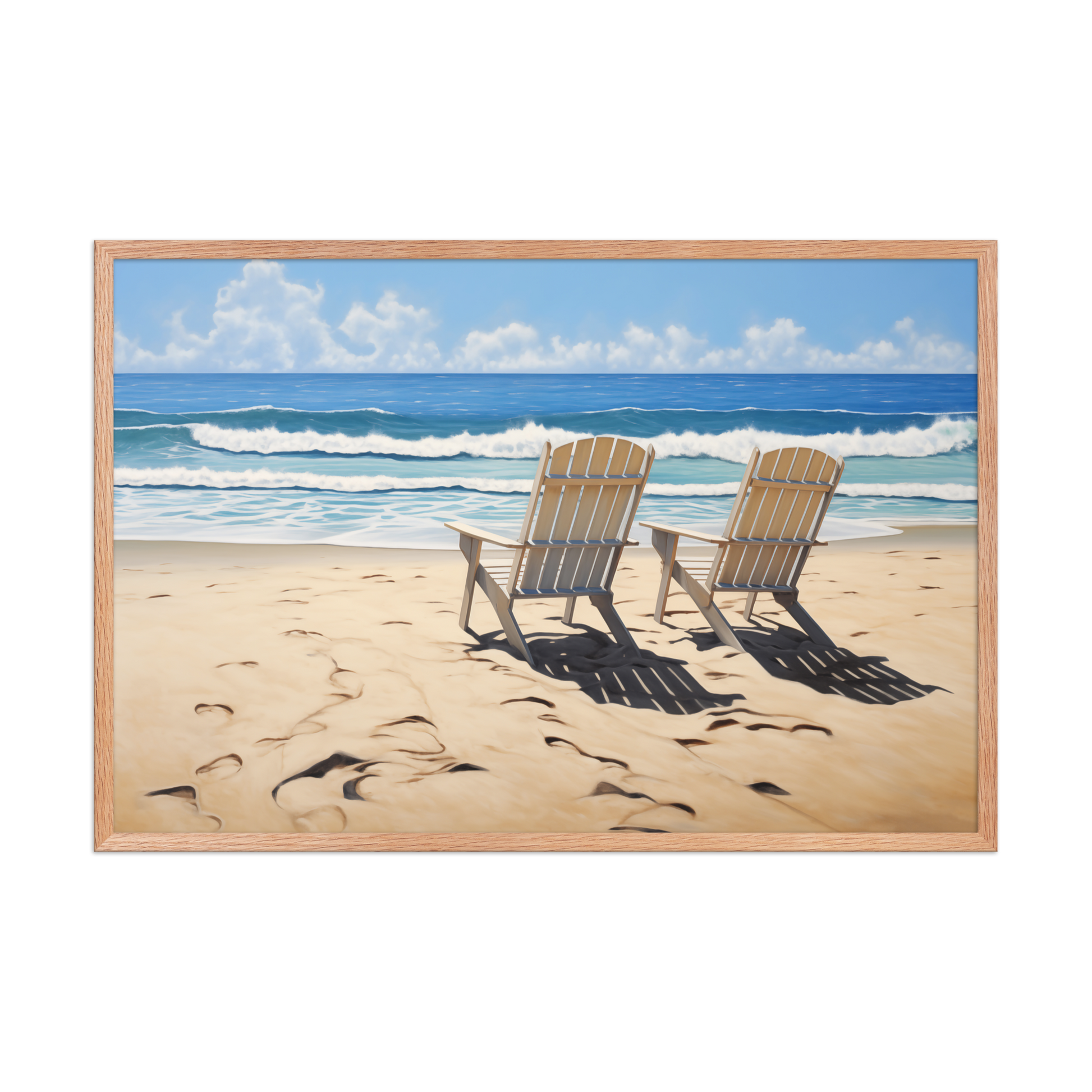 A Pair in Paradise Coastal Watercolor Digital Artwork Framed Art Wall Print (3)