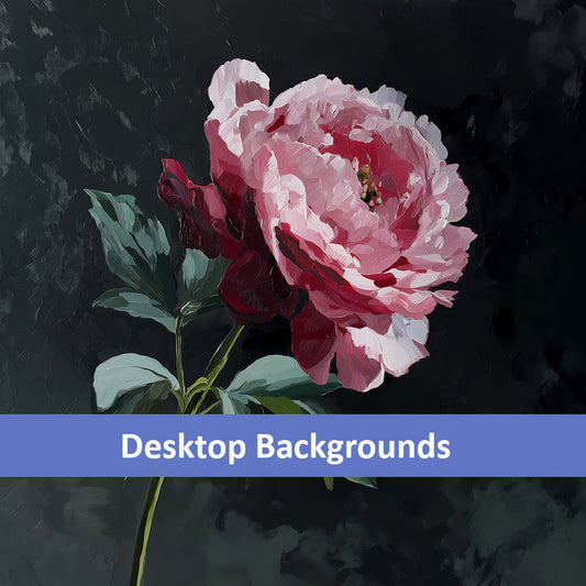 A Soft Illumination Floral Digital Artwork Peony Painting Wallpaper for Computer Monitors Smart TVs and Laptop Screens