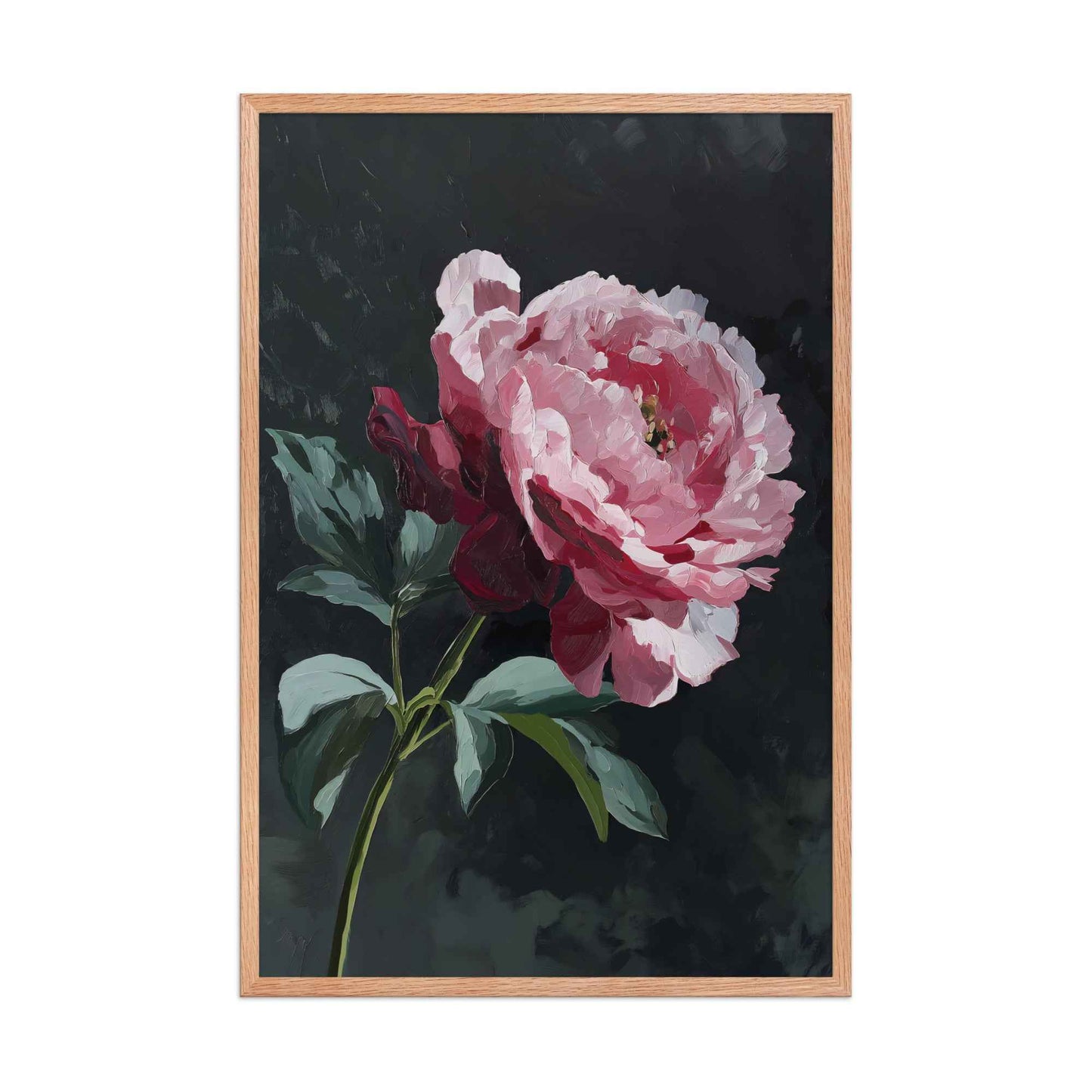 Peony Wall Art: A Soft Illumination Floral Nature Digital Artwork Framed Wall Art Print