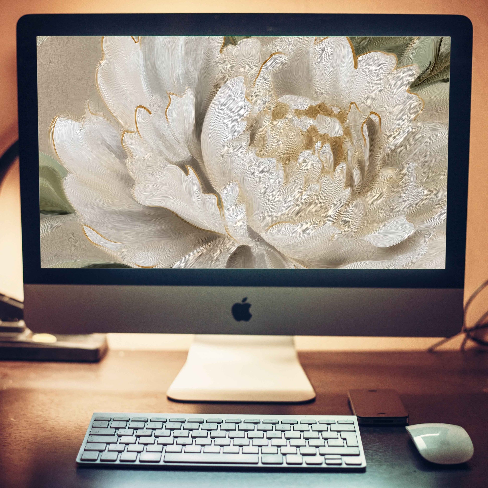 A Whisper of Spring Digital Artwork Peonies Painting Wallpaper for Computer Monitors, TVs, and Laptop Screens