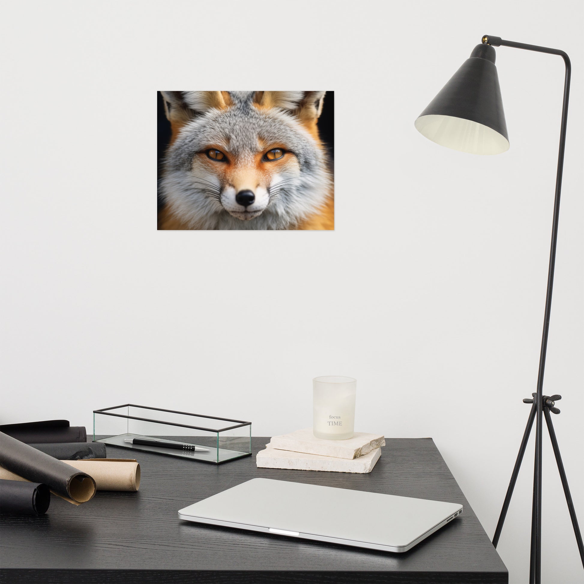 Above Sofa Decor Ideas: "Amber Eyes" Photorealism Painting - Digital Artwork Frameless Art Print