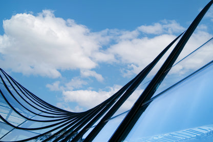 Glass and Azure Architectural Photograph Canvas Wall Art Print