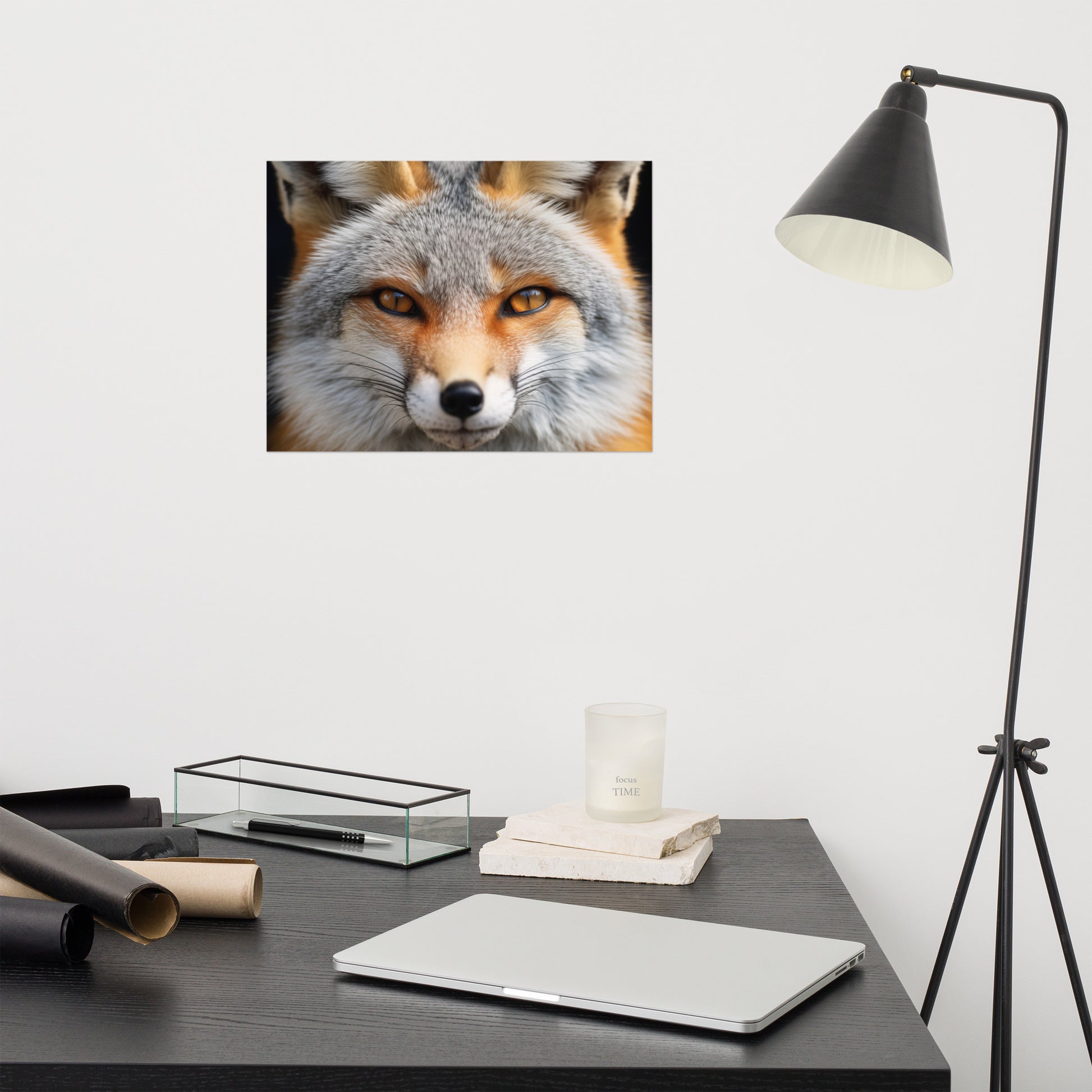 Accents for Living Art: "Amber Eyes" Photorealism Painting - Digital Artwork Frameless Art Print