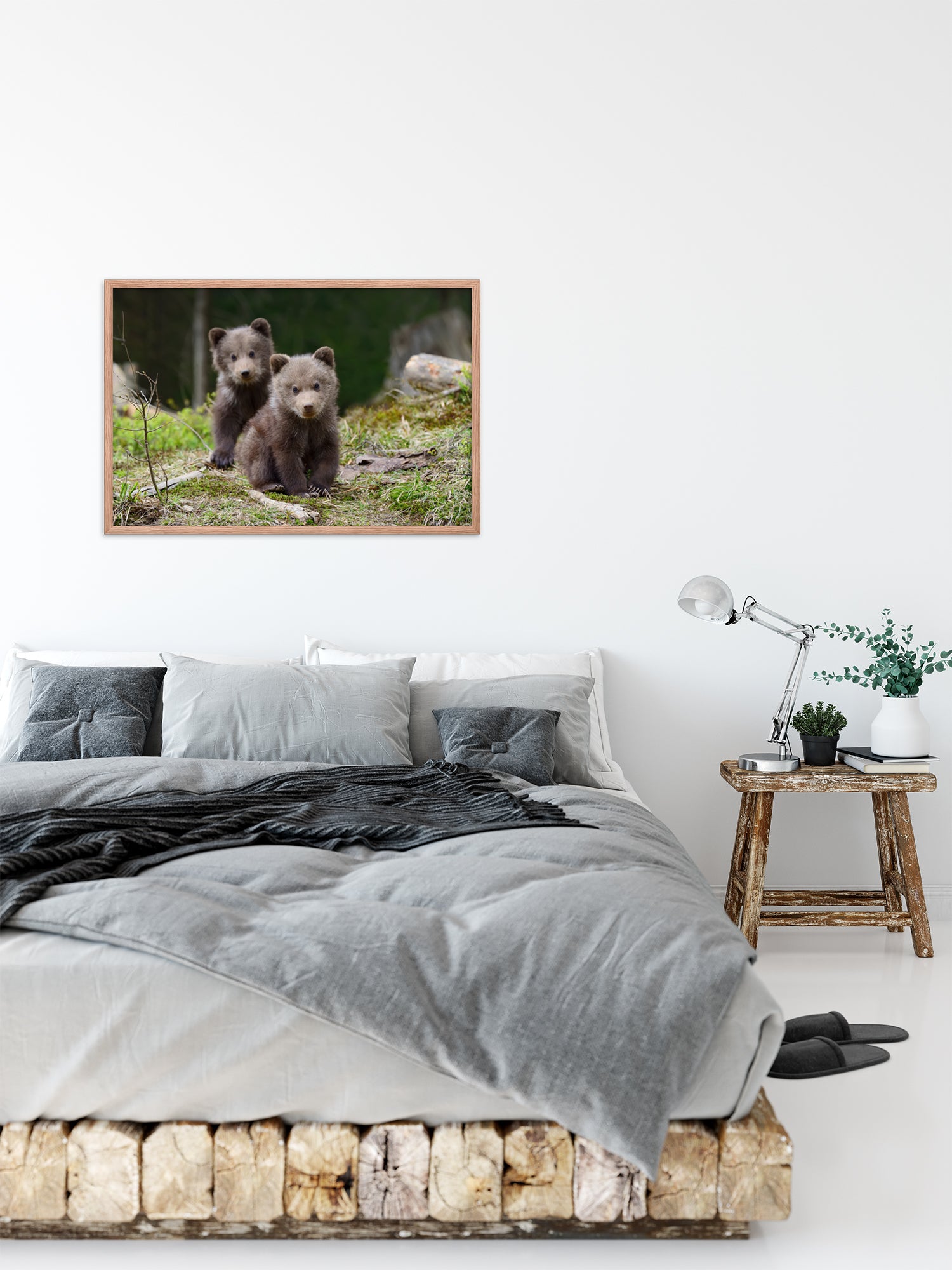 Large Bedroom Framed Pictures: Adorable Cubs In The Trees / Animal / Wildlife / Nature Photograph Artwork - Framed Wall Art - Decor