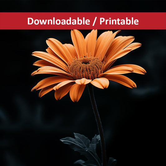 Amber Embrace  Realism Painting Orange Color Floral Photorealistic Digital Artwork Downloadable Printable Art 1