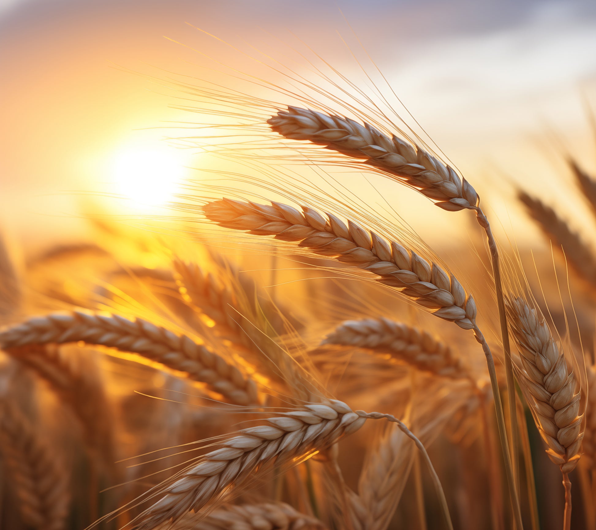 Creative Kitchen Wall Decor: Amber Waves Minimal Botanical Rustic Subdued Wheat Crops Photorealism Painting - Digital Artwork Frameable Art Print