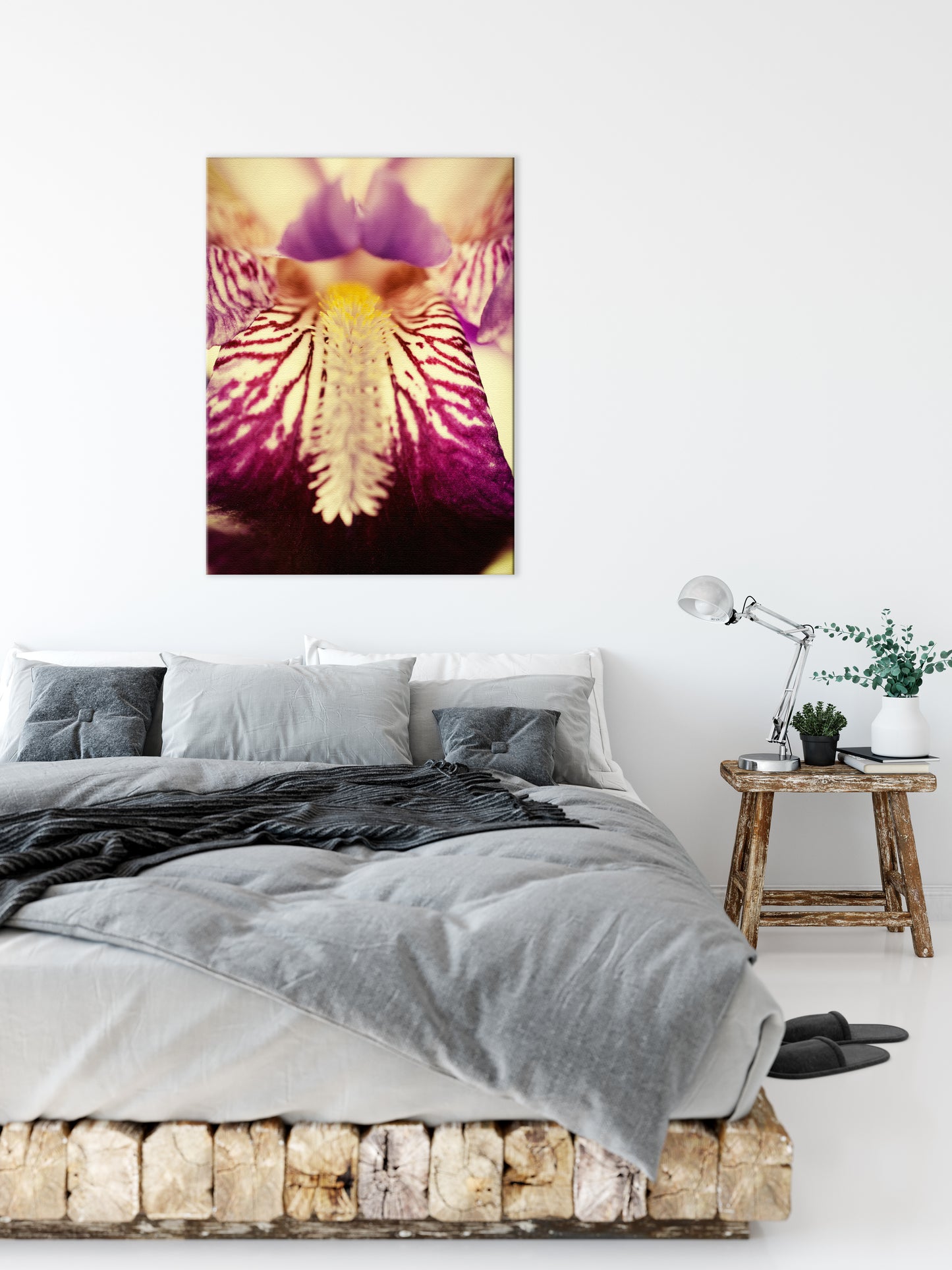 Large Canvas Art For Bedroom: Antiqued Iris - Botanical / Floral / Flora / Flowers / Nature Photograph Canvas Wall Art Print - Artwork