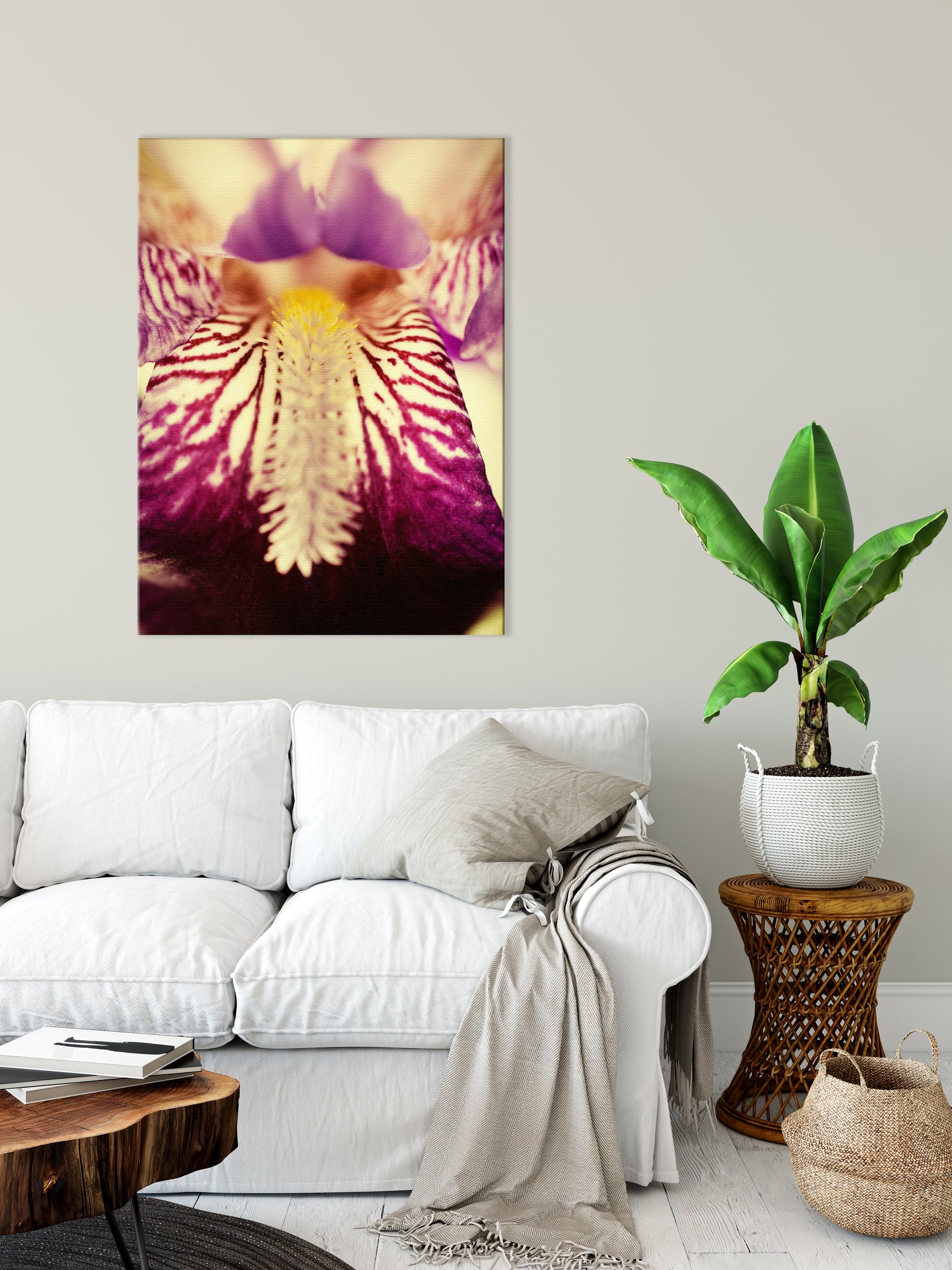 Big Canvas For Living Room: Antiqued Iris - Botanical / Floral / Flora / Flowers / Nature Photograph Canvas Wall Art Print - Artwork