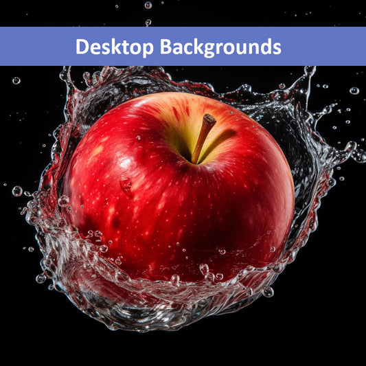 Apple Splashdown - Apple in Water Photorealistic Digital Artwork Wallpaper for Computers TVs and Laptops