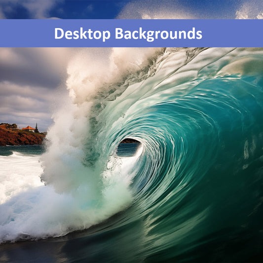 Aqua Embrace Photorealistic Digital Painting Coastal Wave Wallpaper for Computer