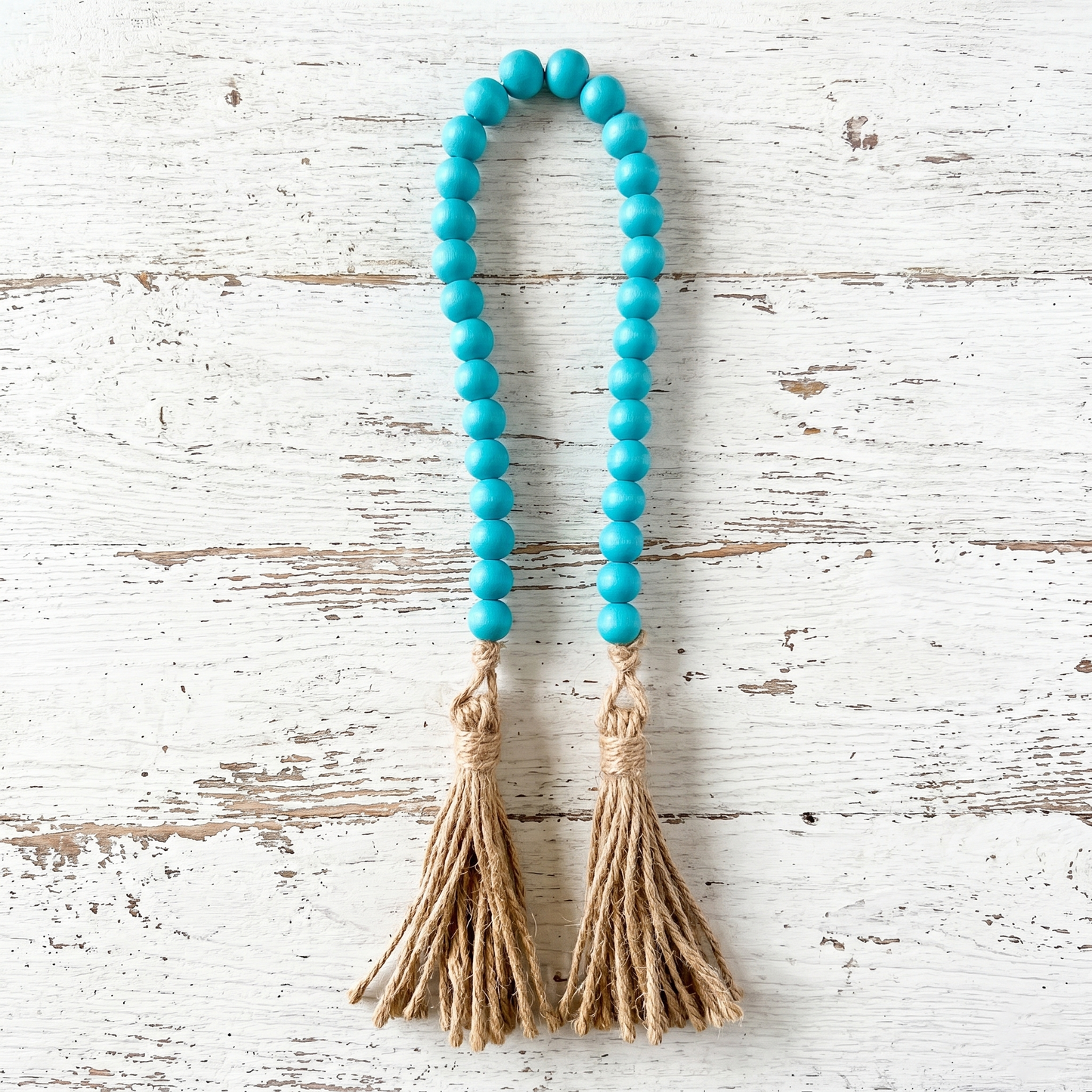 Aquamarine Wood Bead Garland (7)