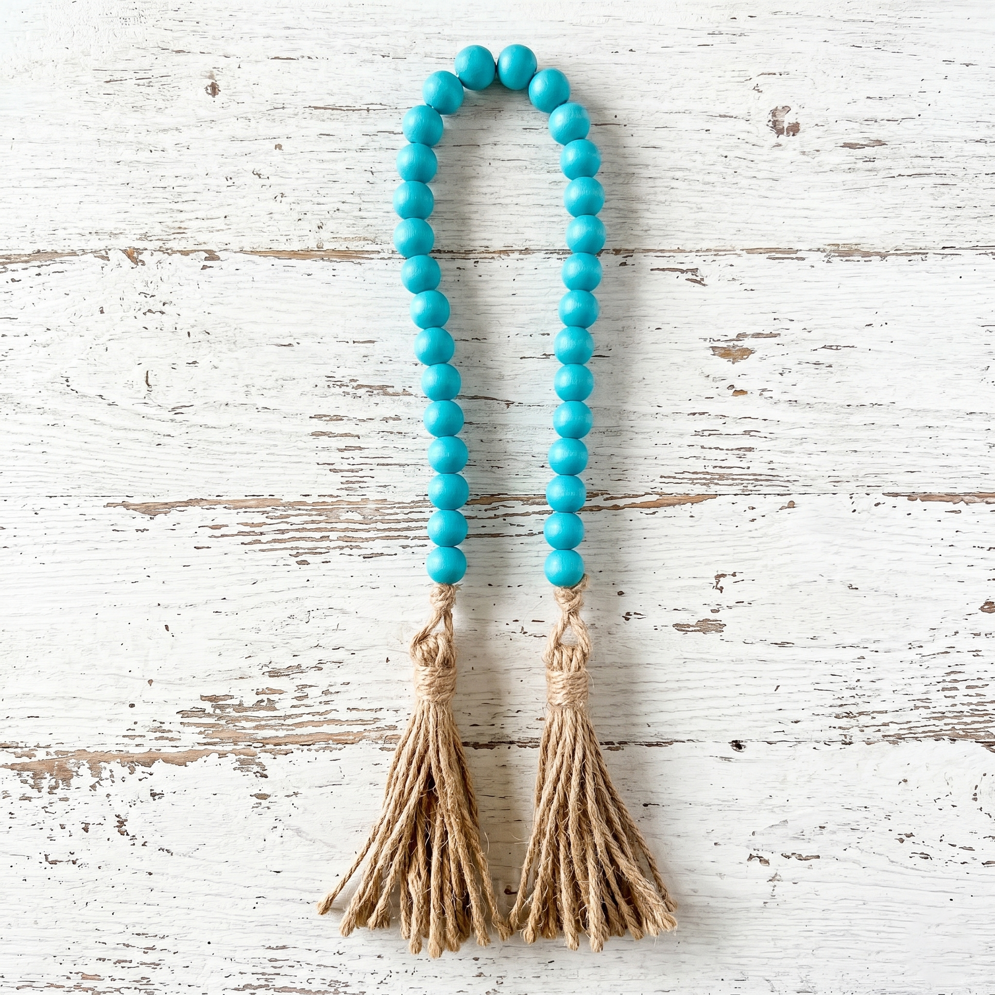 Aquamarine Wood Bead Garland (7)