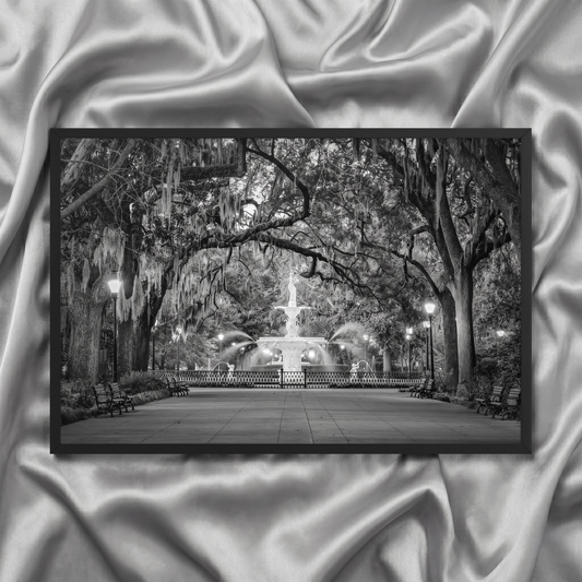 Architectural Wall Art Fountain Forsyth Park Savannah Ga 4 Black Framed Wall Art Print