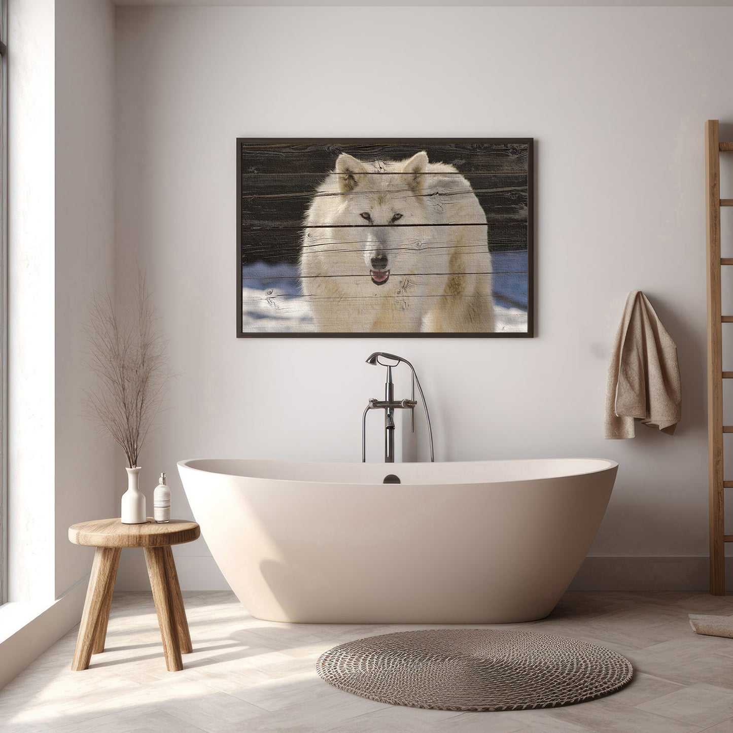 Aries the White Wolf Wildlife Photo DIY Wall Decor Instant Download Print - Printable