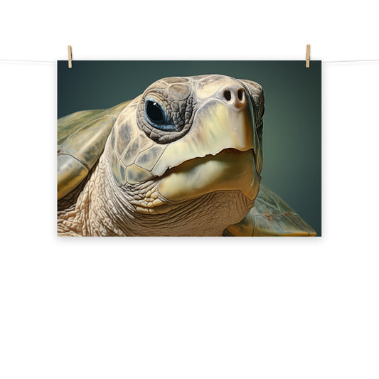 Art For Home Office Walls: Albino Enchantment Kemps Ridley Sea Turtle Coastal Photorealism Painting - Digital Artwork Loose Art Print