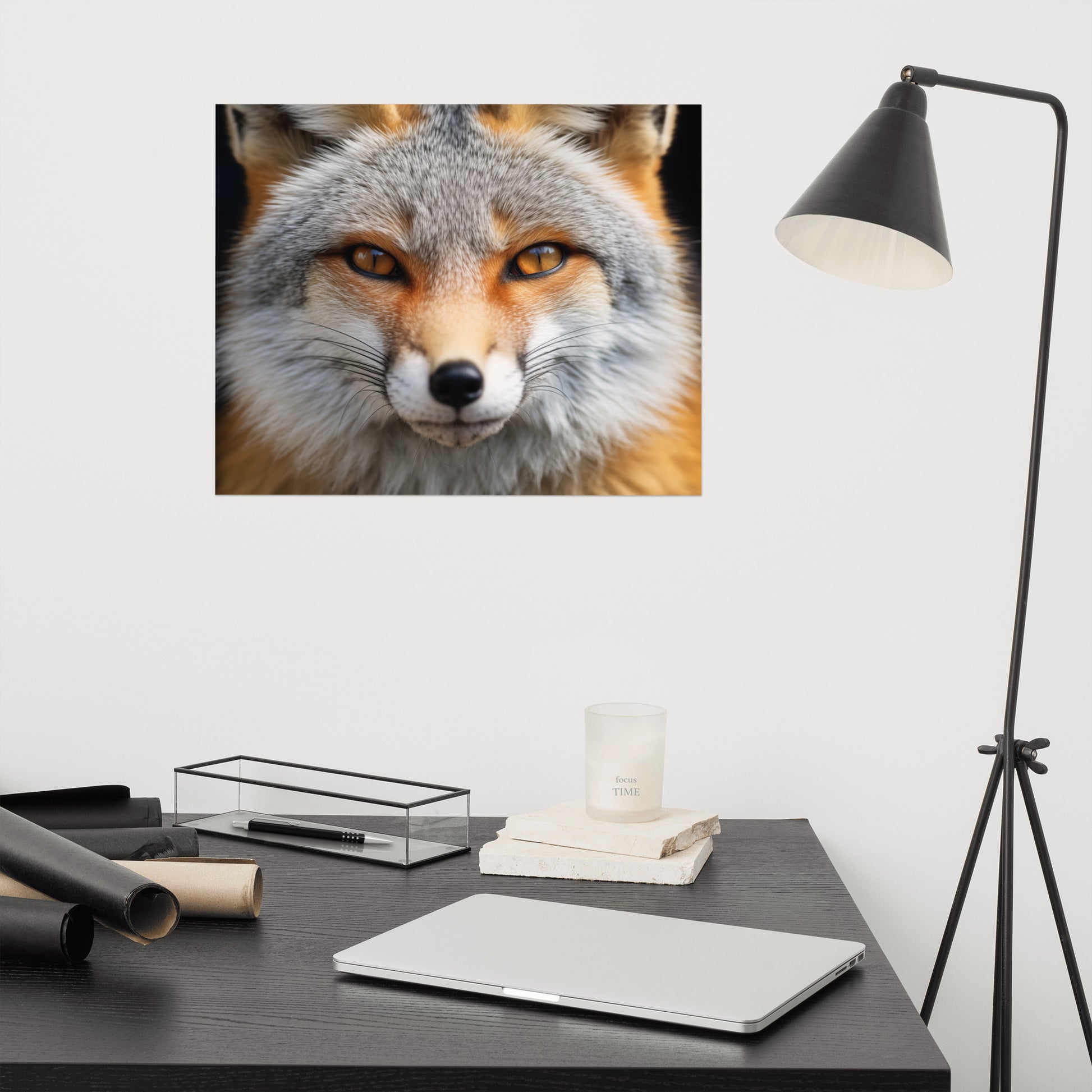 Art for Family Room Wall: "Amber Eyes" Photorealism Painting - Digital Artwork Frameless Art Print