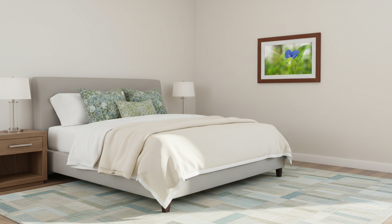 Asiatic Dayflower Nature Photograph Wall Art Print DIY Wall Art in Transitional Style Bedroom