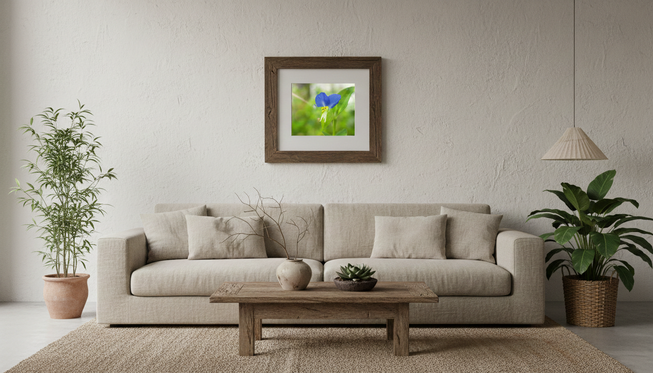 Asiatic Dayflower Nature Photograph Wall Art Print DIY Wall Art in Wabi-Sabi Style Living Room